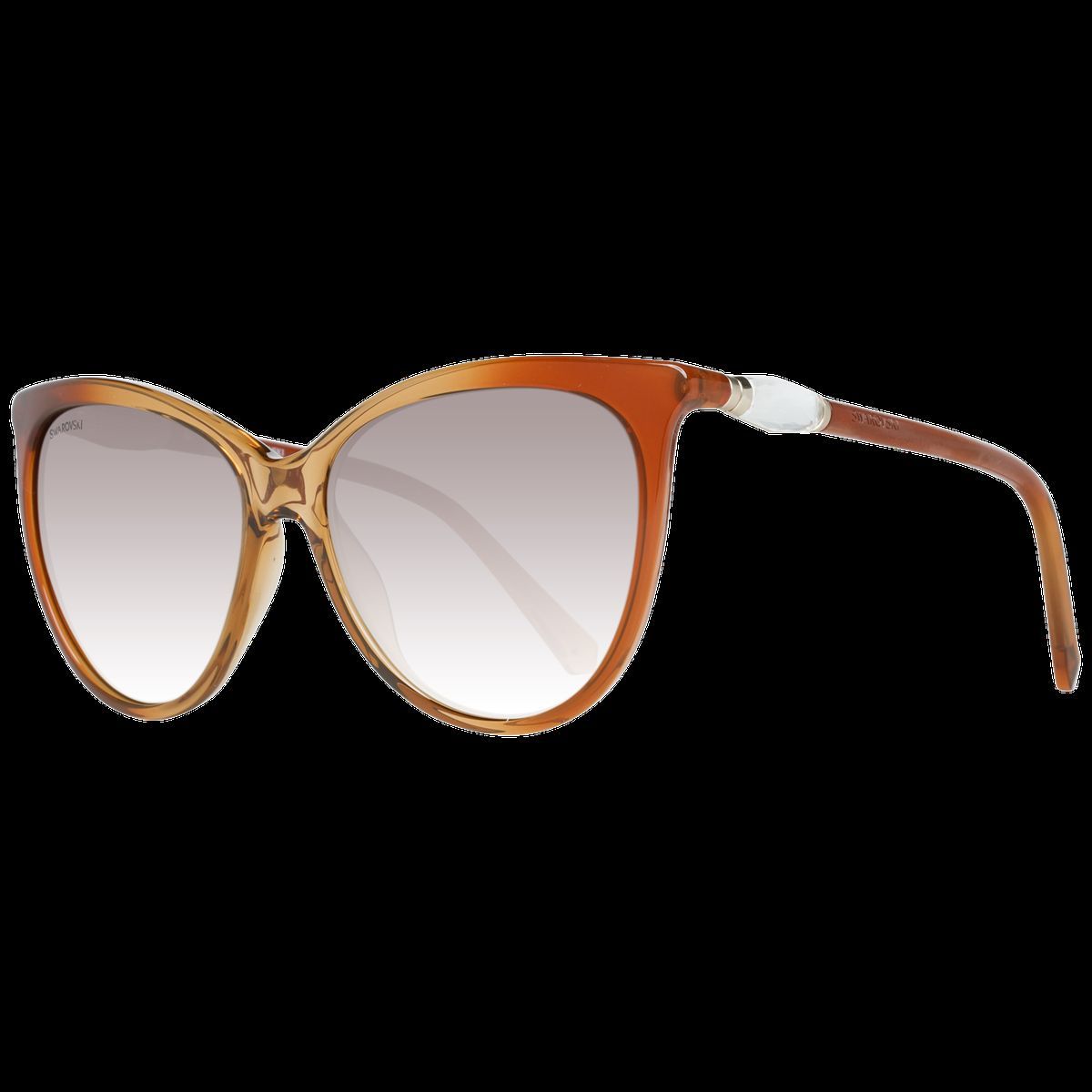 Übergroße Cat-Eye-Sonnenbrille mit Kristalldetail