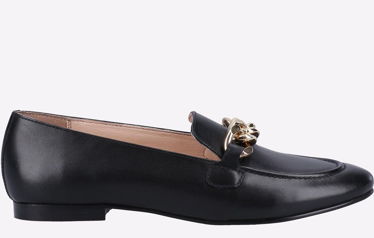 Elegante Leder-Loafer mit Ketten-Detail