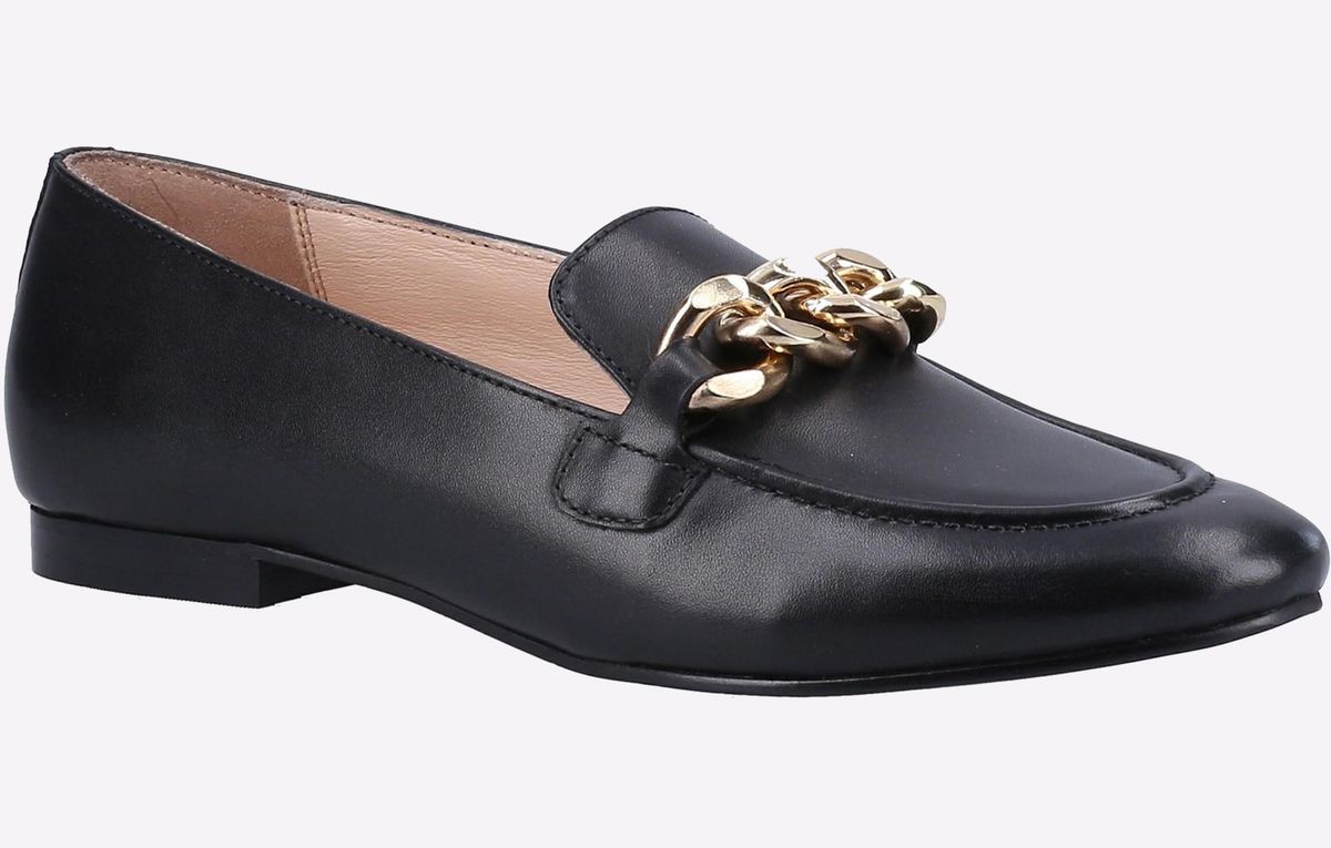 Elegante Leder-Loafer mit Ketten-Detail