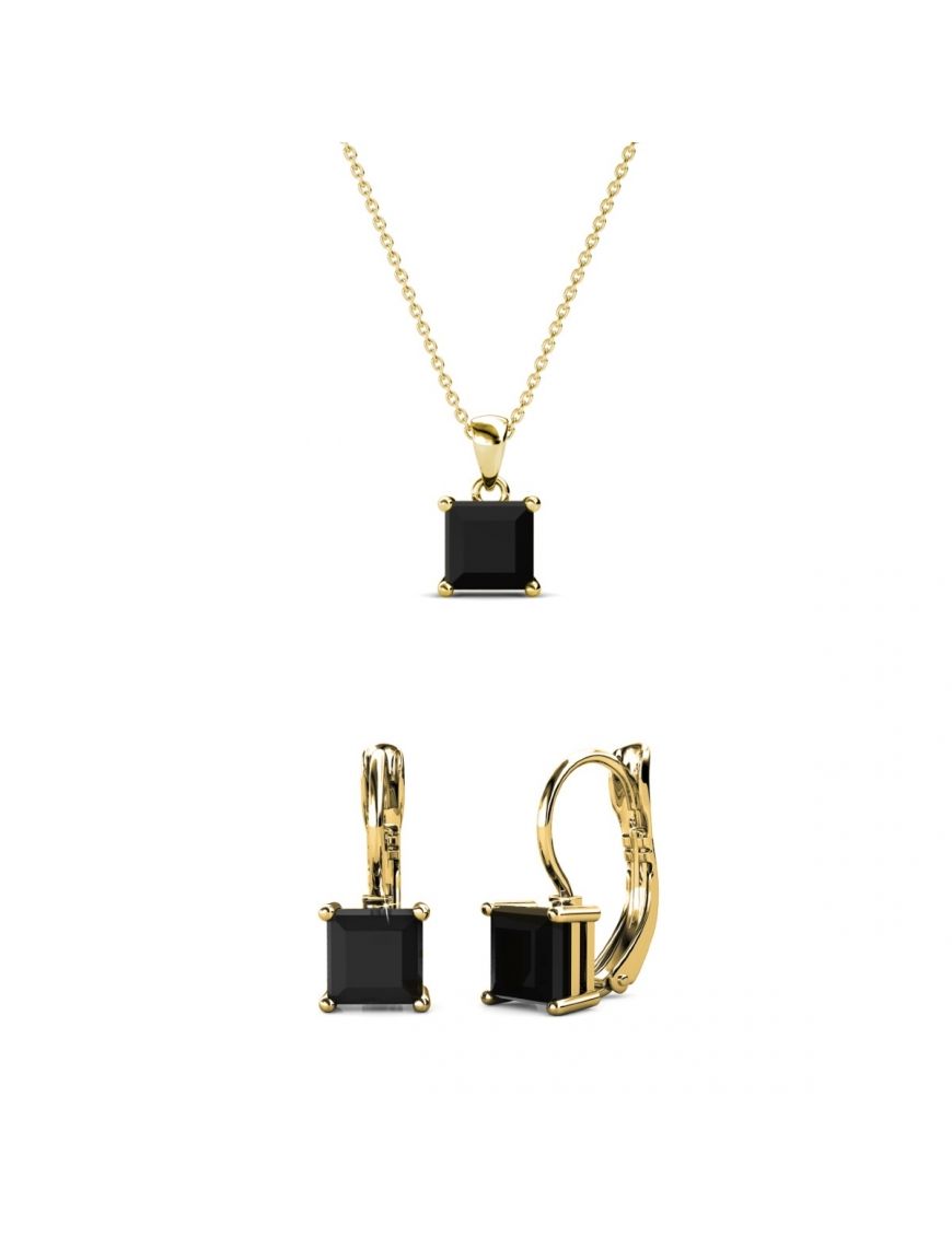 Elegantes Schmuckset im Quadratschliff