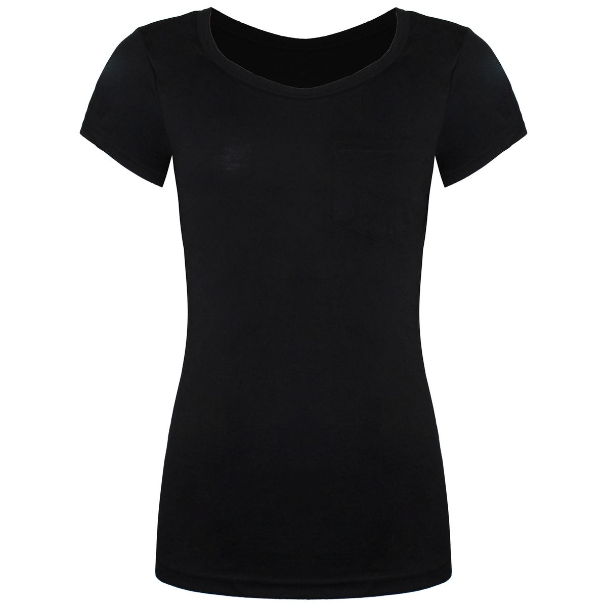 T-Shirt mit Rückenausschnitt und Brusttasche