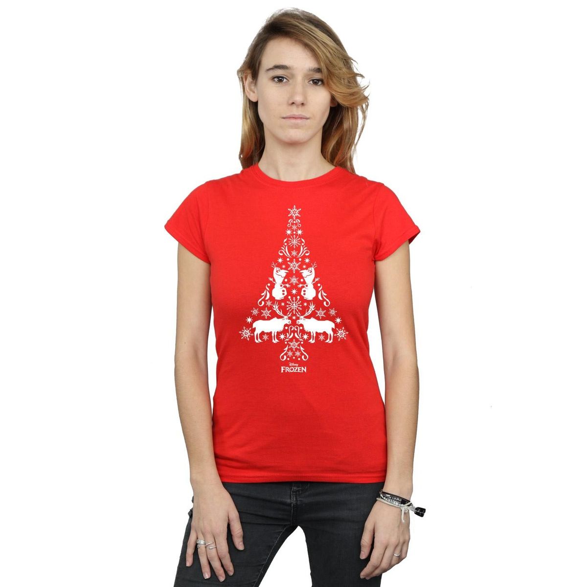 Festives Weihnachtsbaum T-Shirt mit Print