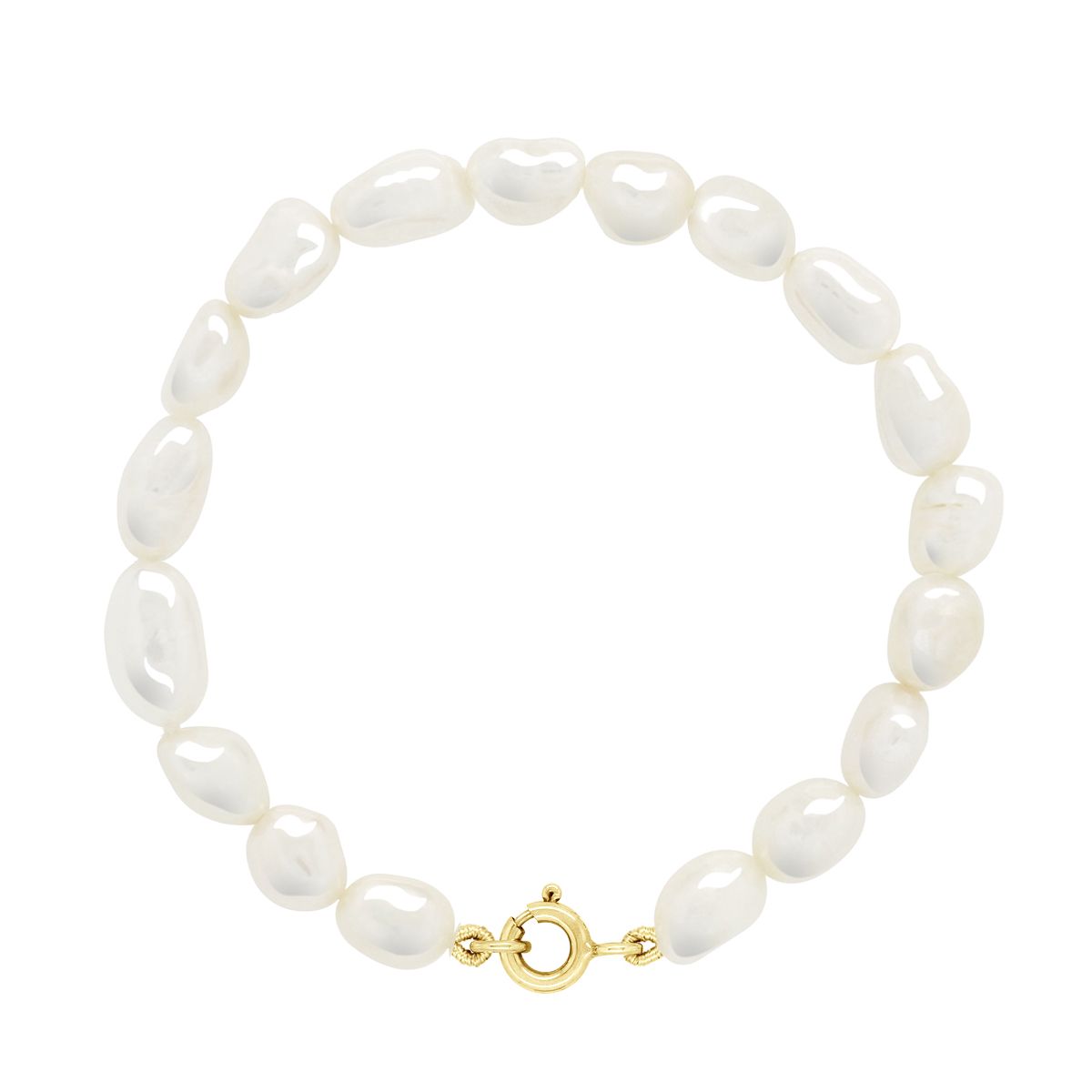 Armband mit barocken Süßwasserperlen Gold