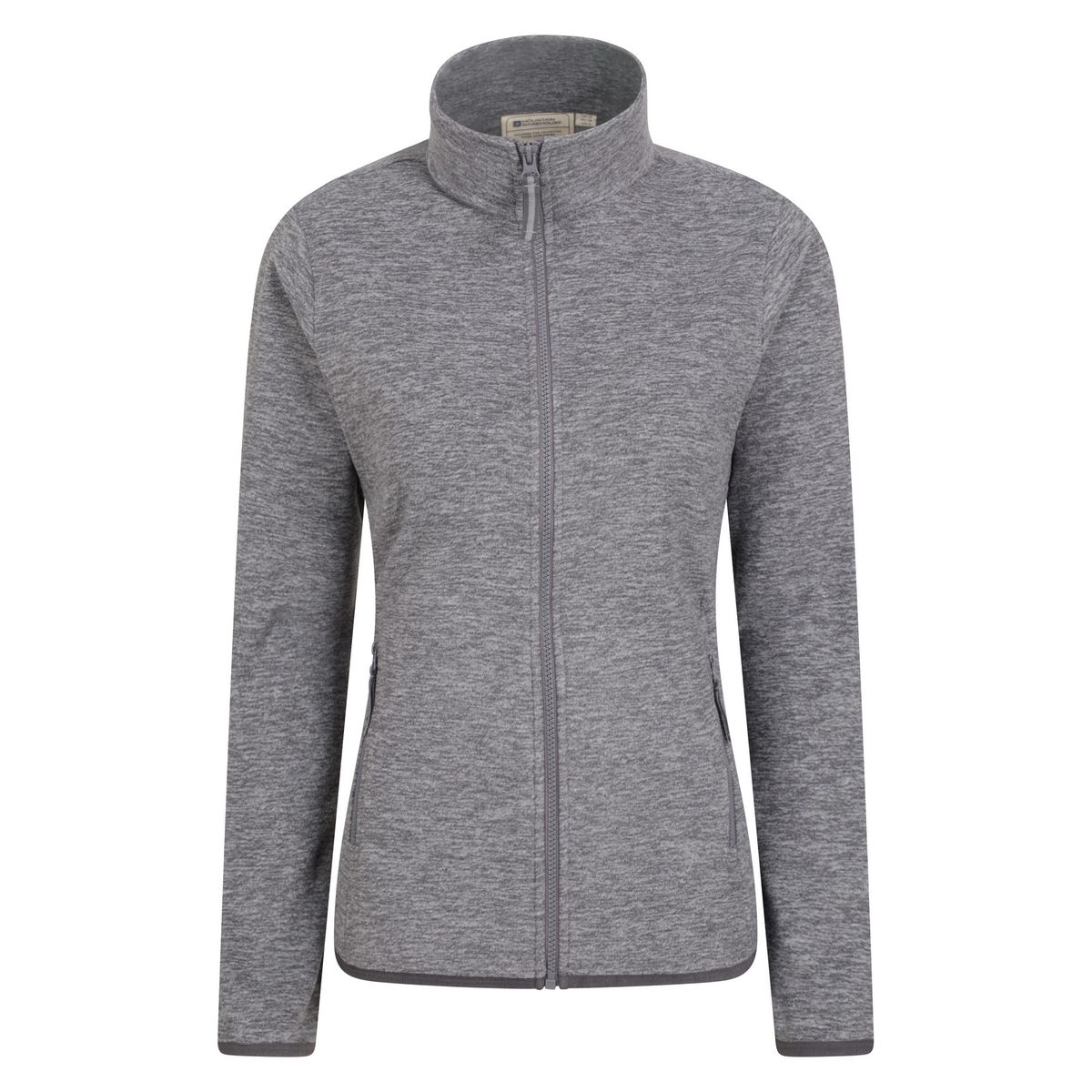 Melange-Fleecejacke mit durchgehendem Reißverschluss