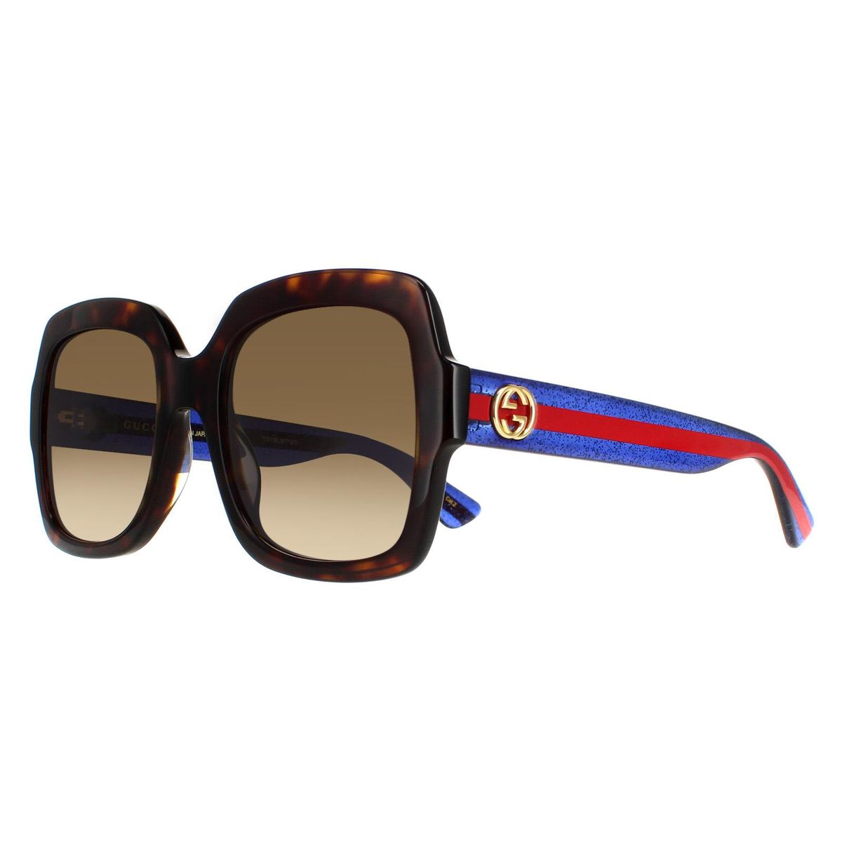 Übergroße quadratische Schildpatt-Sonnenbrille