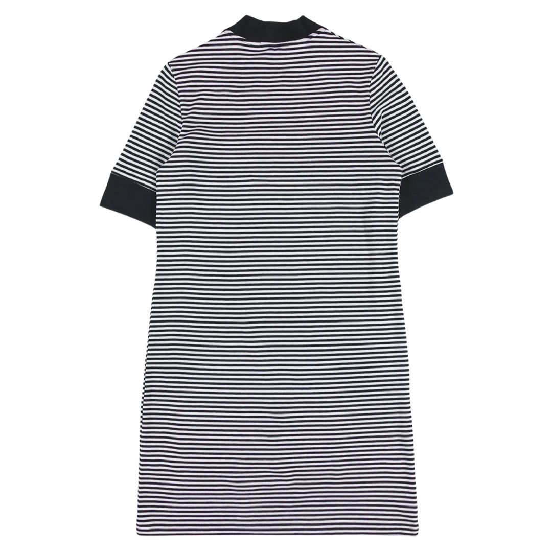 Gestreiftes Piqué-Kleid mit Stehkragen