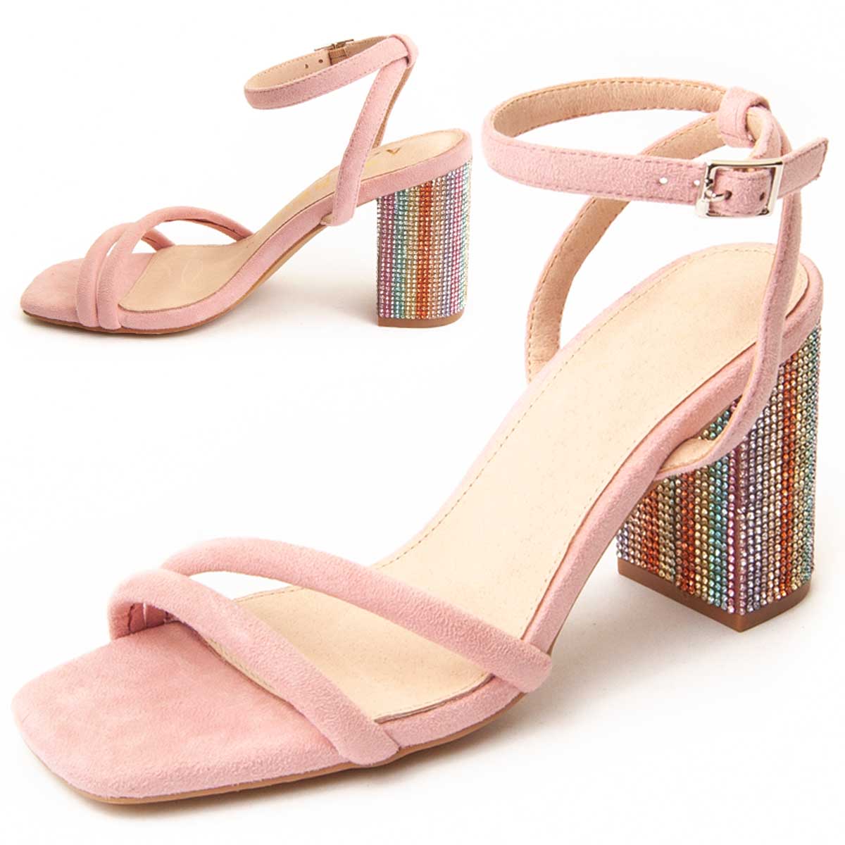 Elegante Riemchensandalen mit Schmuckabsatz