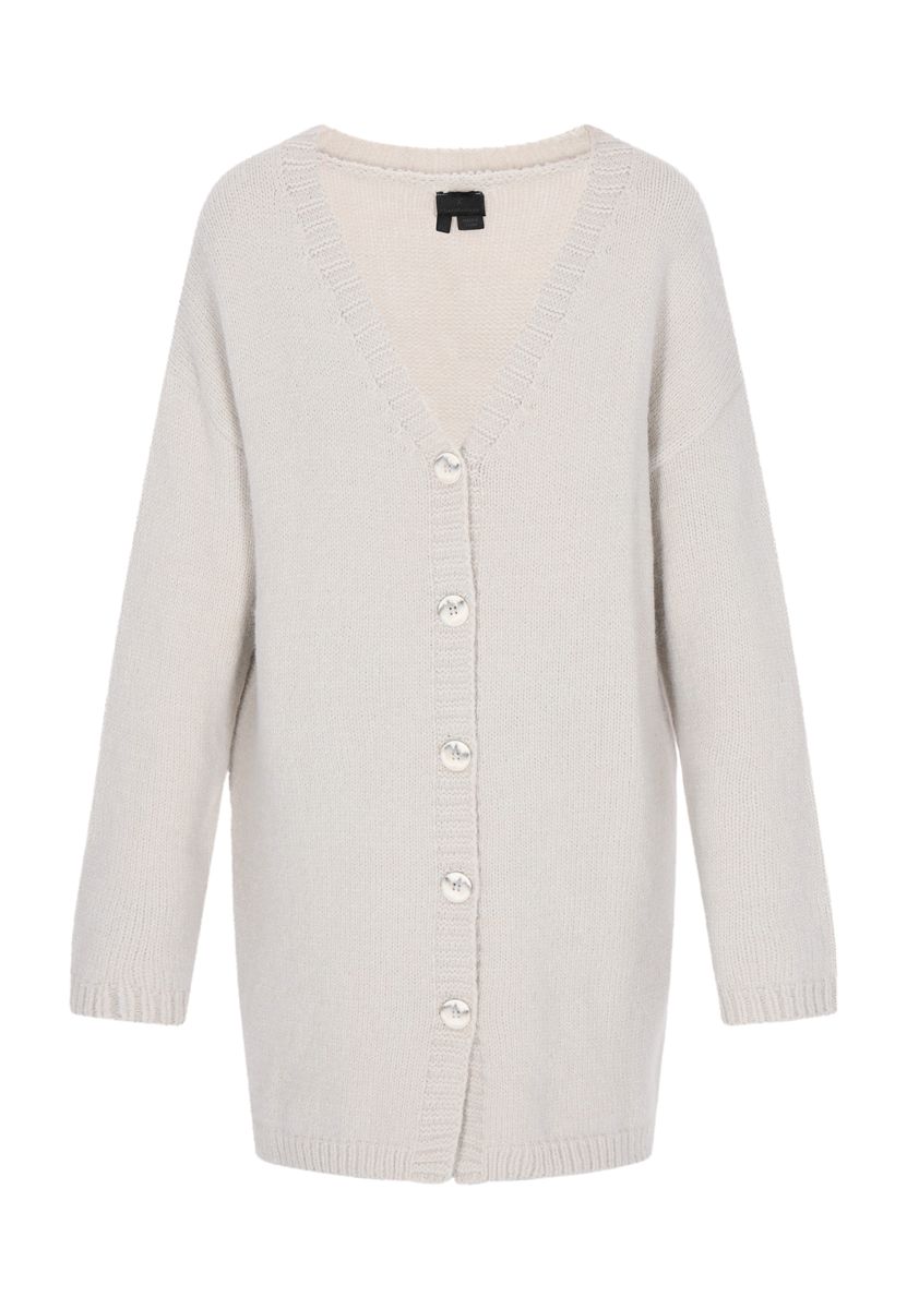 Oversized Strickjacke mit V-Ausschnitt