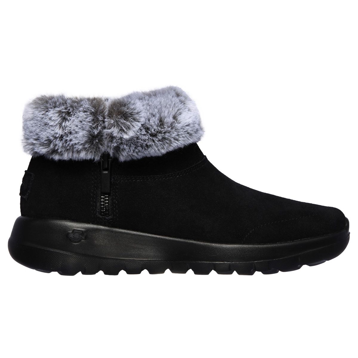 Wildlederstiefeletten mit Kunstfellbesatz