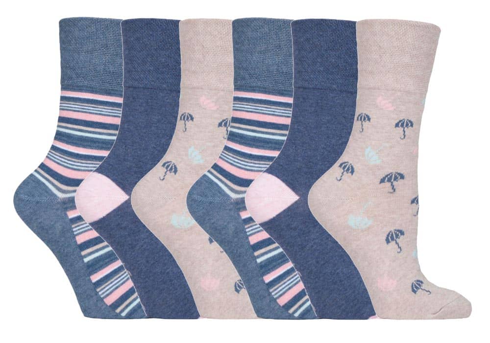 Nicht einschneidende Baumwoll-Komfortsocken mit Muster