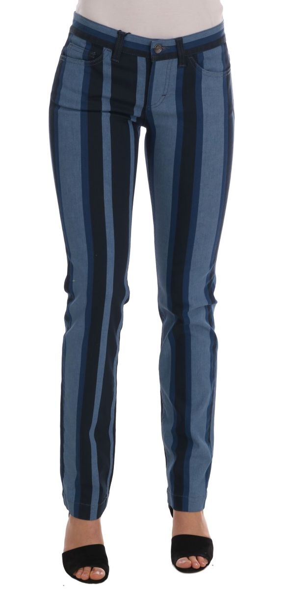 Schmal geschnittene Jeans mit Längsstreifen