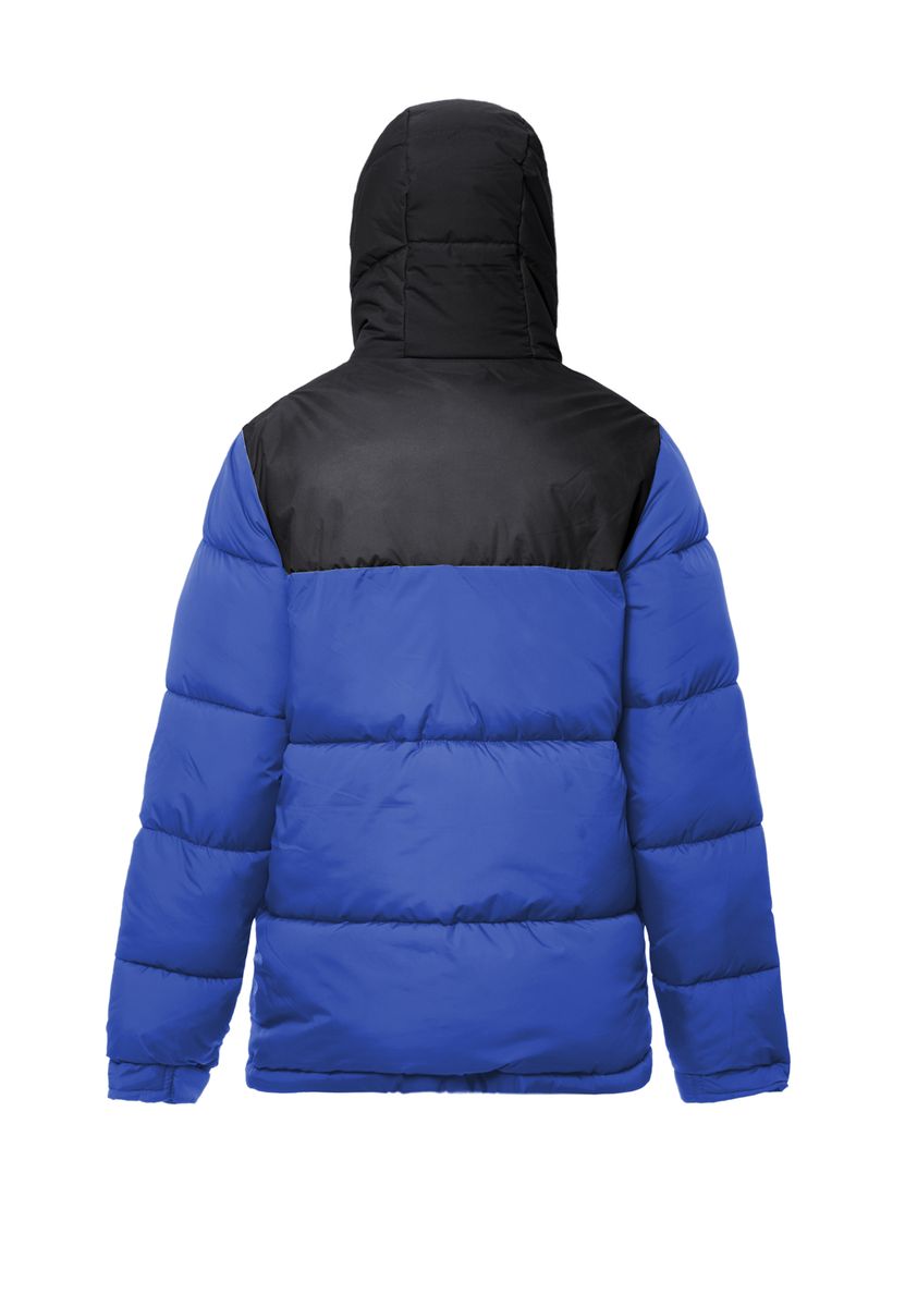 Zweifarbige Wattierte Steppjacke mit Kapuze
