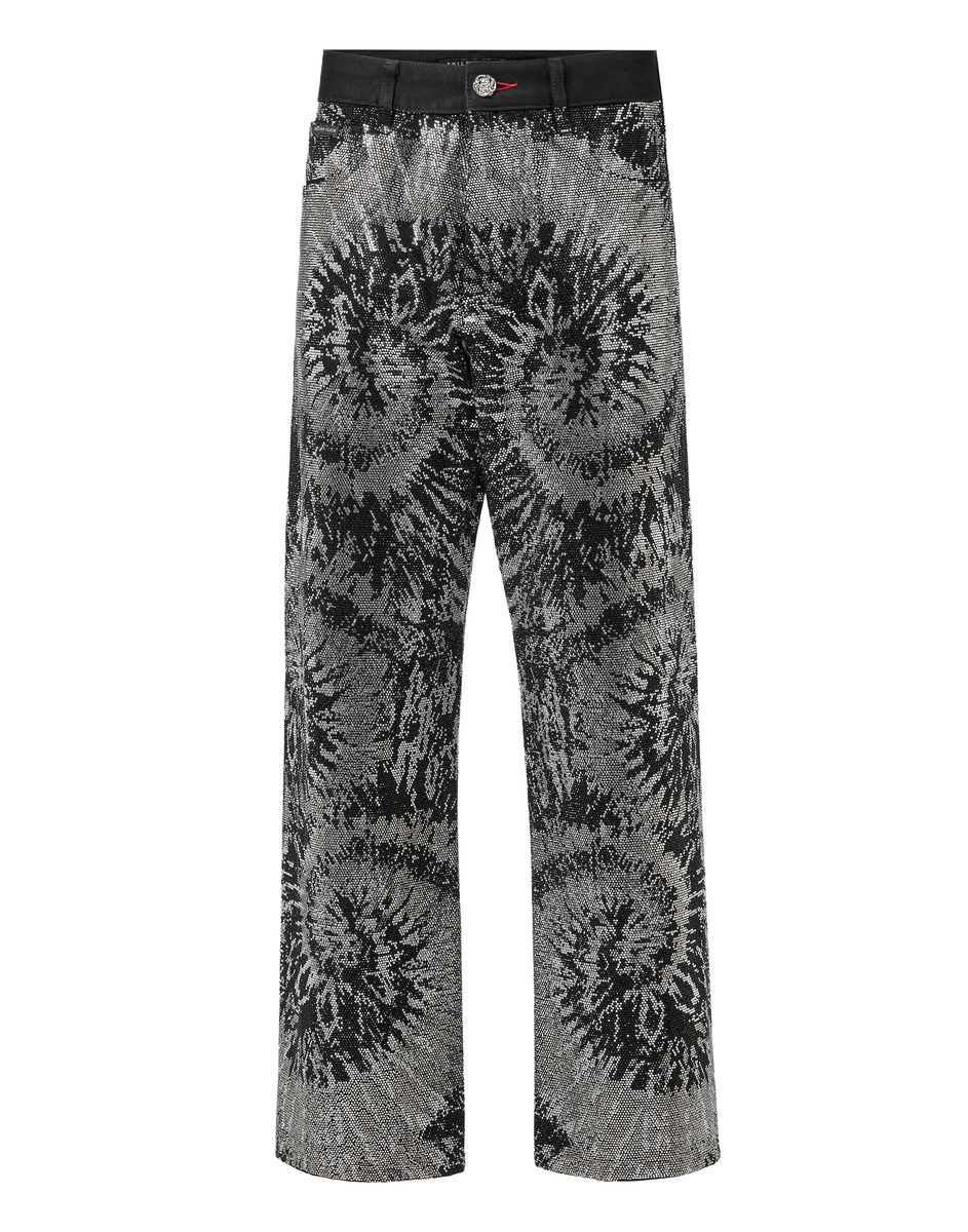 Strassbesetzte Tie-Dye Jeans