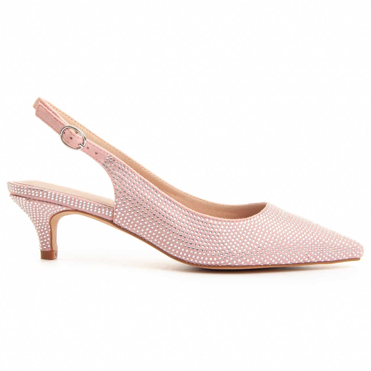 Verzierte Slingback-Pumps mit spitzer Kappe