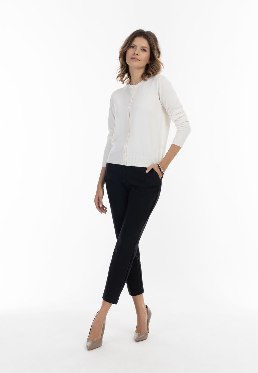 Klassischer Feinstrick-Cardigan mit Rundhals
