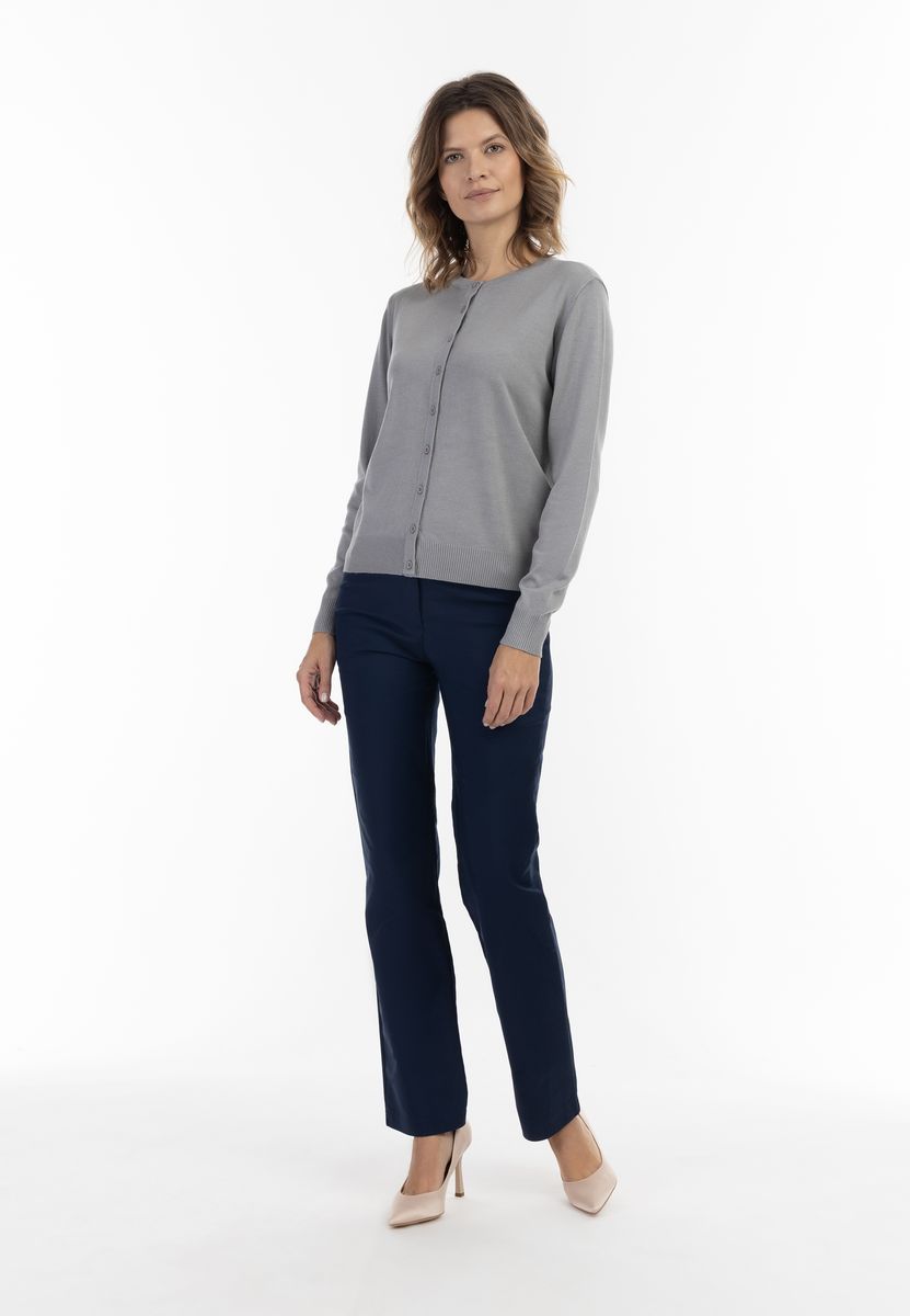 Klassischer Feinstrick-Cardigan mit Rundhals