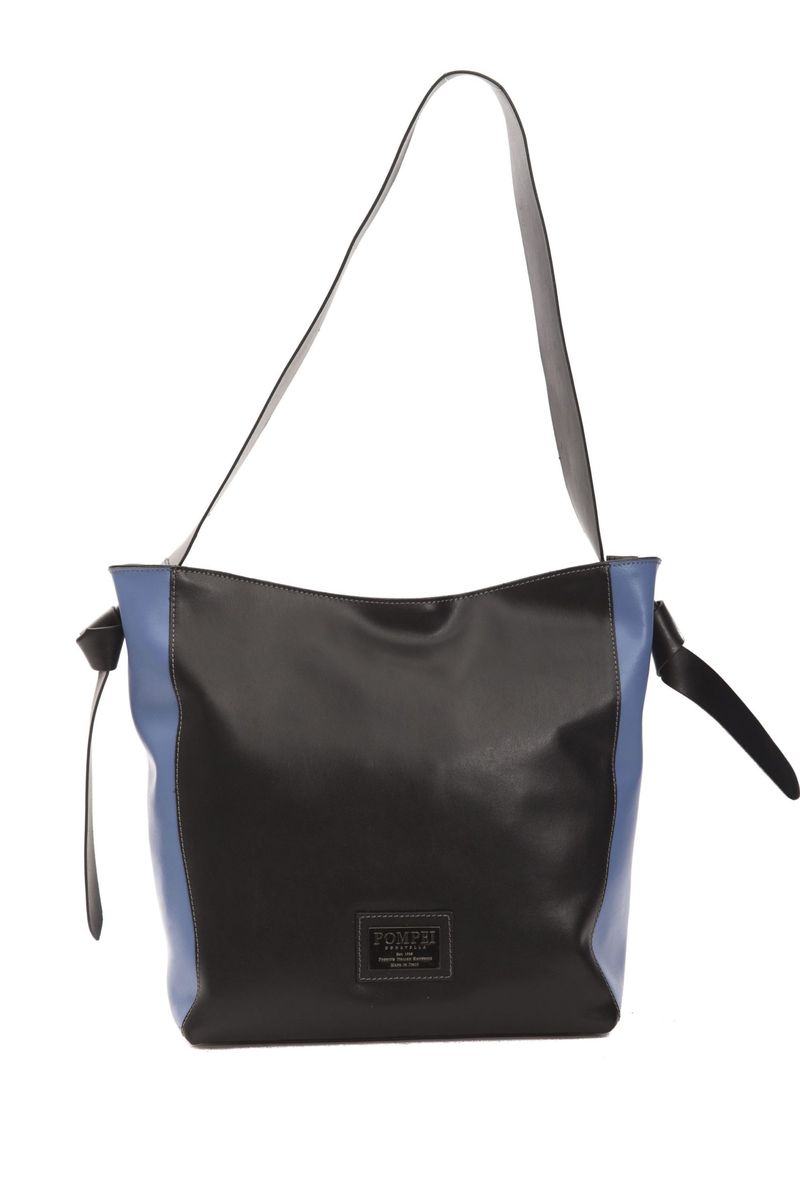 Zweifarbige Leder-Schultertasche