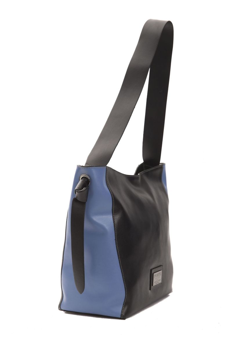 Zweifarbige Leder-Schultertasche