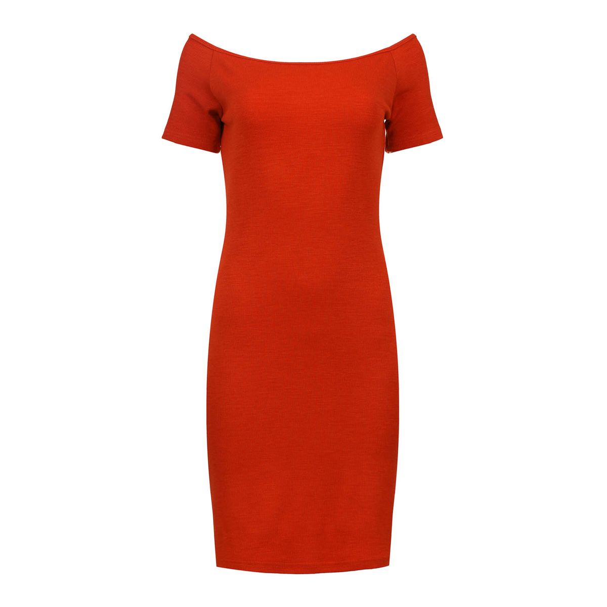 Schulterfreies Rippenstrick Bodycon Kleid