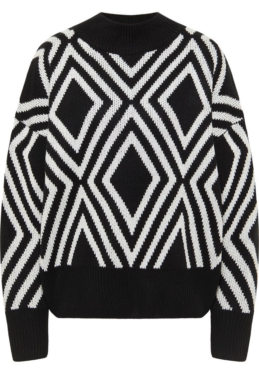 Strickpullover mit geometrischem Rautenmuster