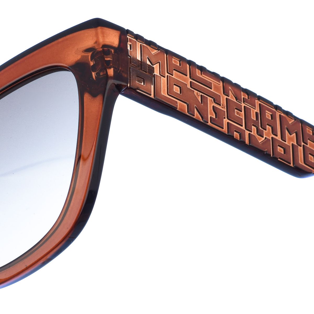 Ovale Sonnenbrille mit strukturierten Bügeln