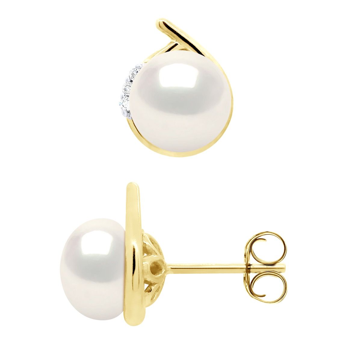 Elegante Perlen- und Diamantohrstecker