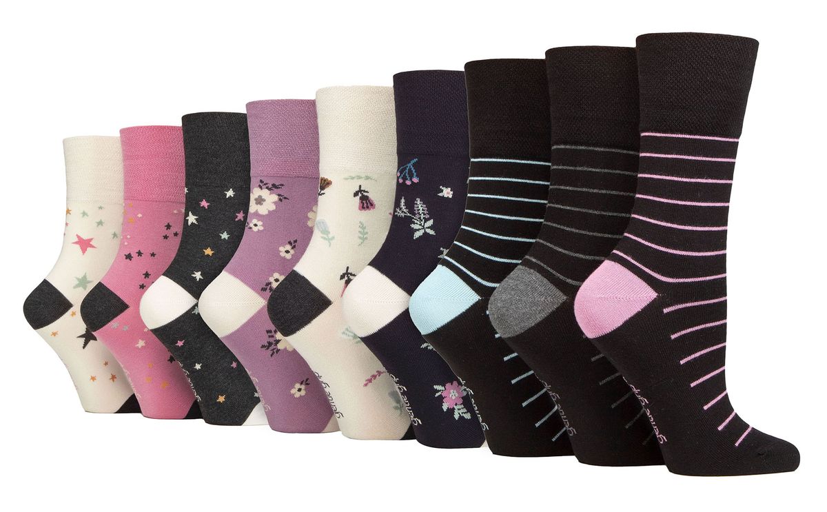 Bambus-Socken mit Muster und Komfortbund