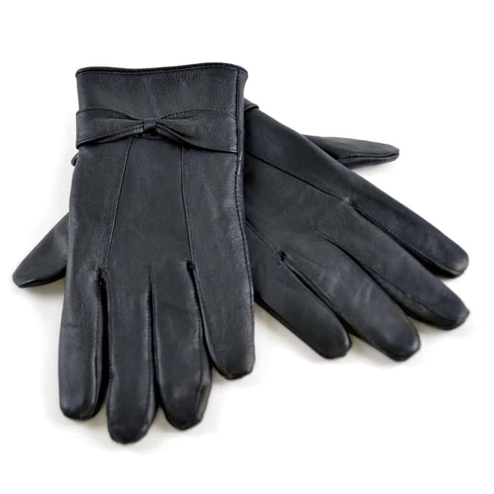 Elegante Lederhandschuhe mit Schleifendetail