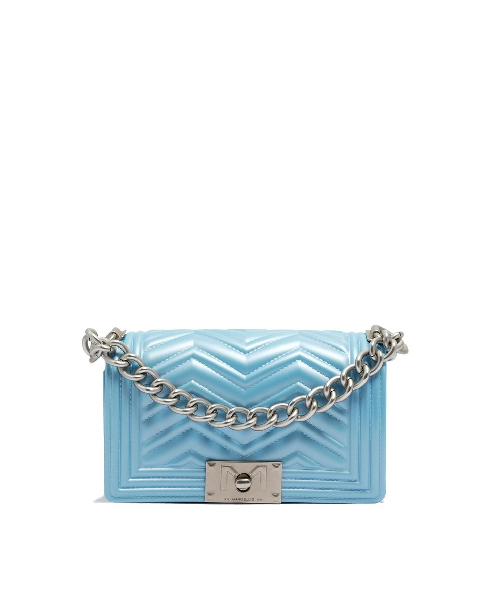 Gesteppte Chevron-Umhängetasche mit Kette
