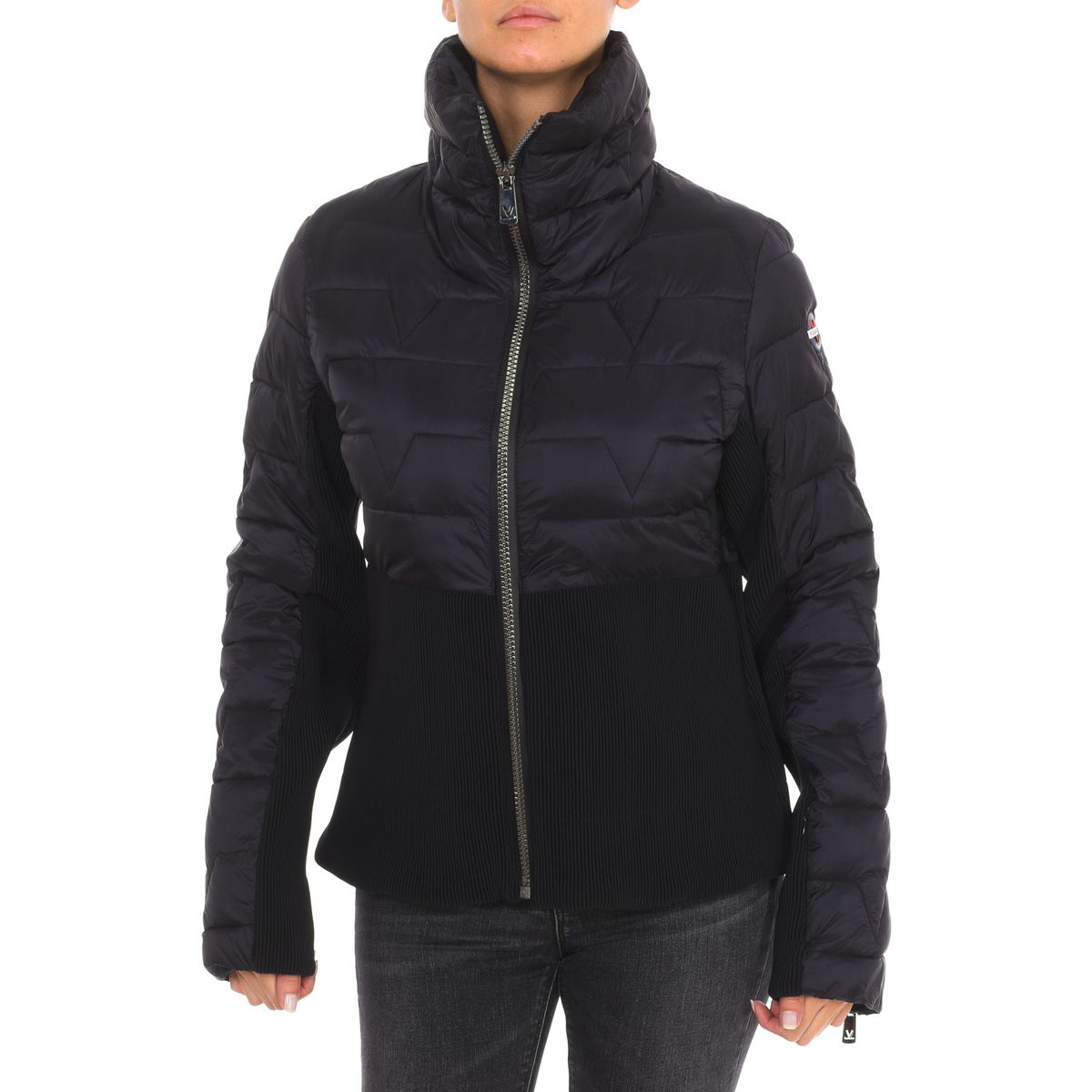 Gesteppte Hybridjacke mit gerippter Taille