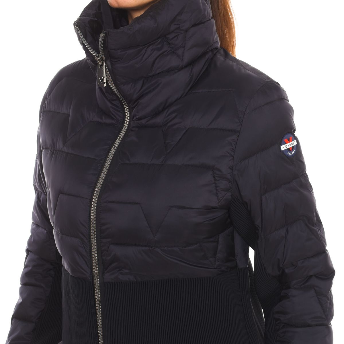 Gesteppte Hybridjacke mit gerippter Taille