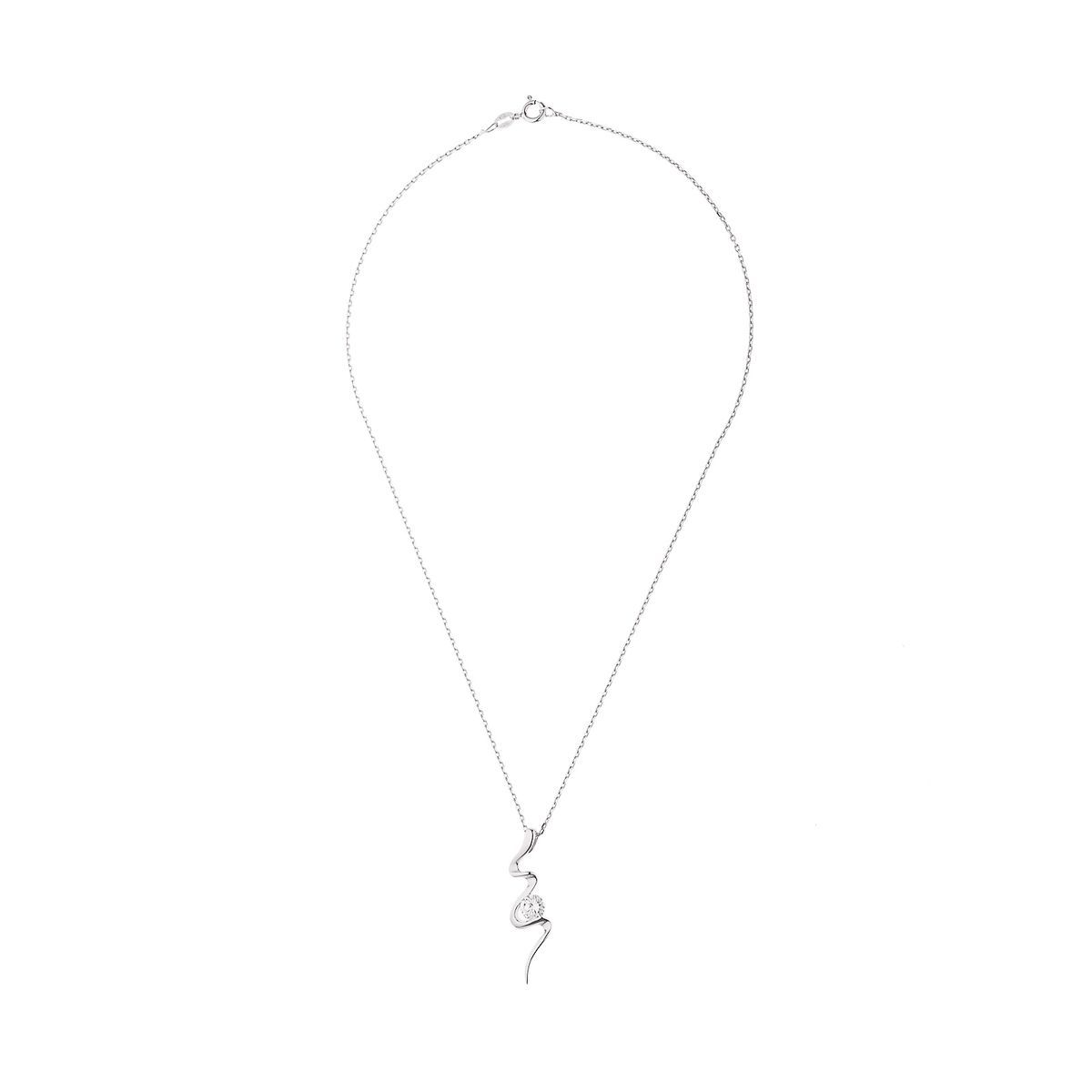 Elegante Silberhalskette mit geschwungenem Anhänger