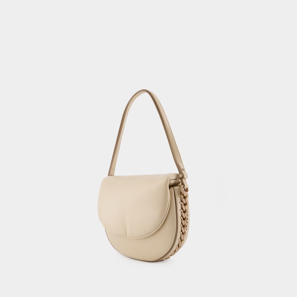 Puffy-Schultertasche aus veganem Leder