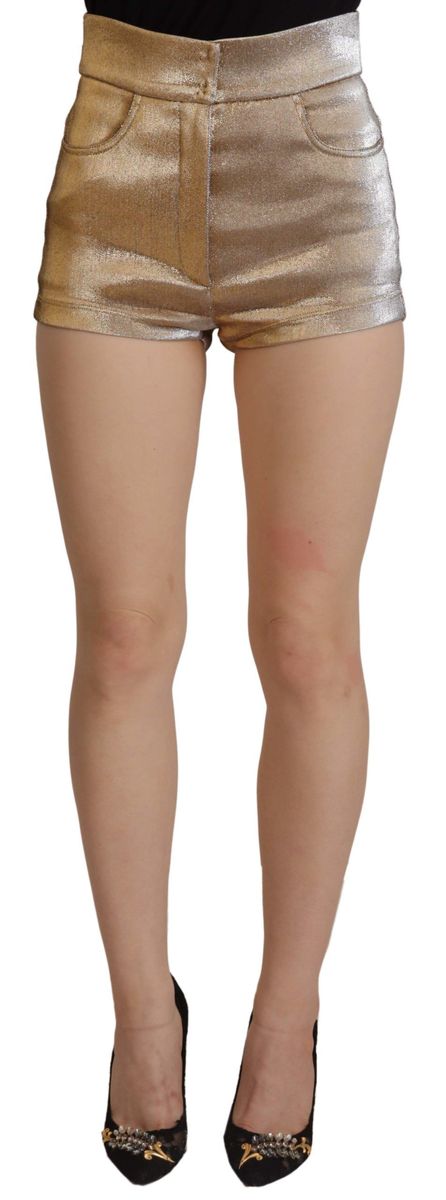 Glitzernde Hotpants mit hoher Taille
