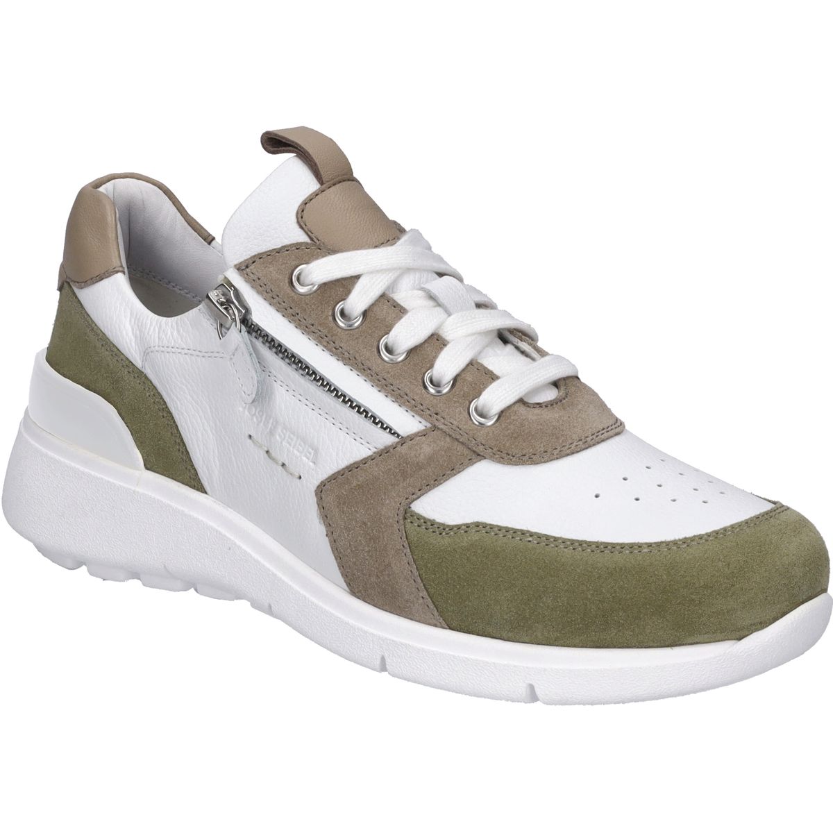 Leder- und Wildledersneaker mit Farbakzenten