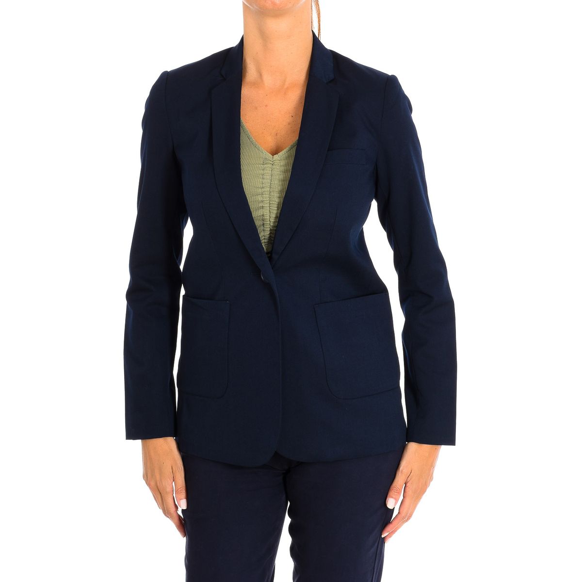 Taillierter Schmal Geschnittener Ein-Knopf-Blazer