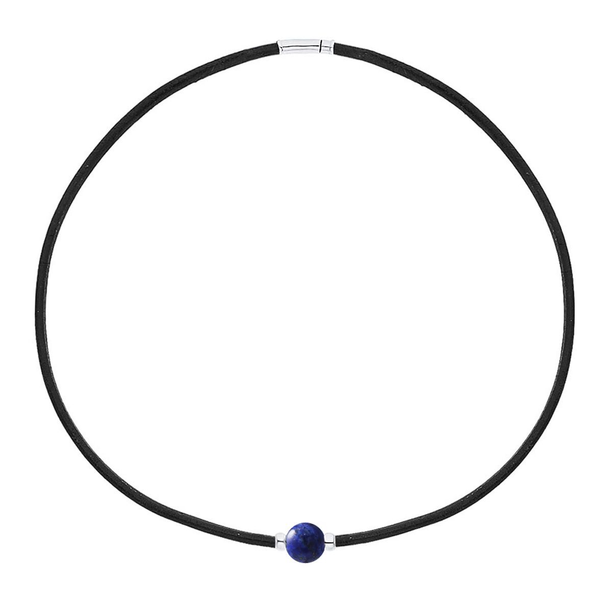 Minimalistische Lederkette mit Edelstein