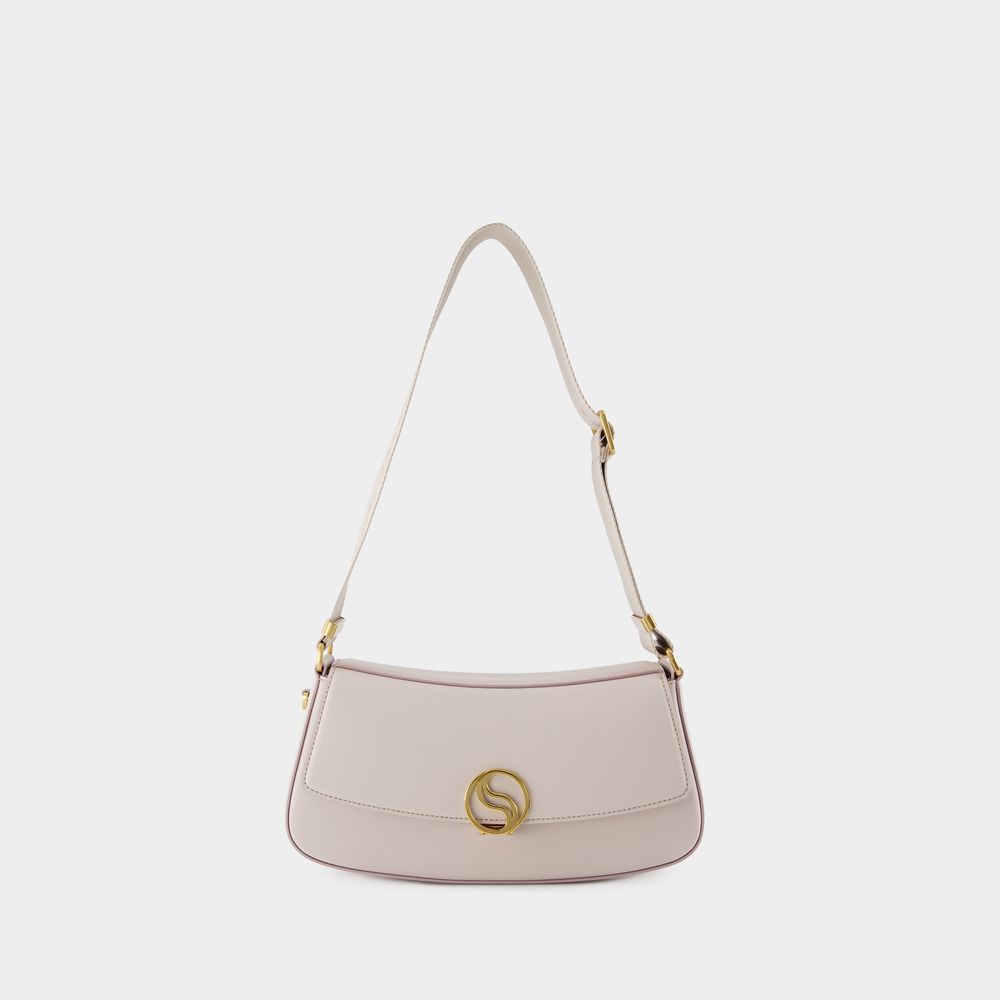 Schultertasche aus veganem Leder mit S-Logo