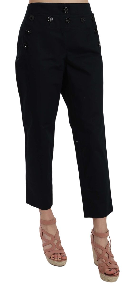 Verkürzte Baumwollhose im Marine-Stil