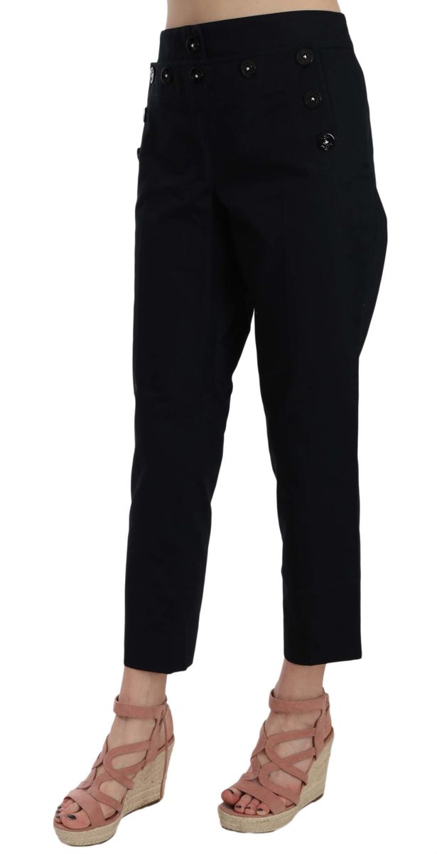 Verkürzte Baumwollhose im Marine-Stil