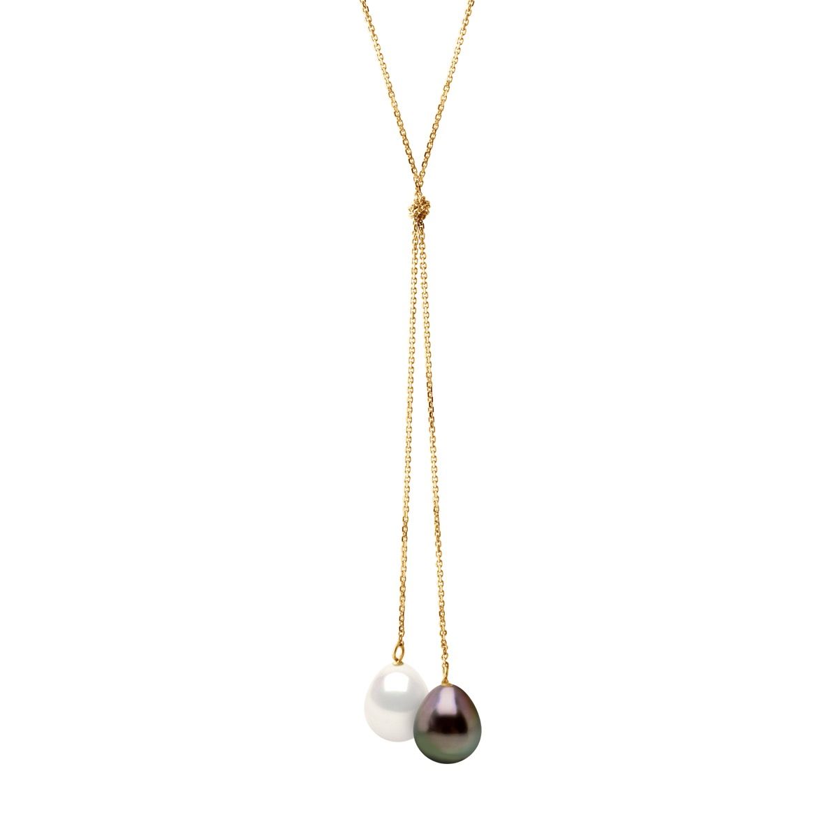 Elegante Perlen-Lariat-Halskette mit Knoten