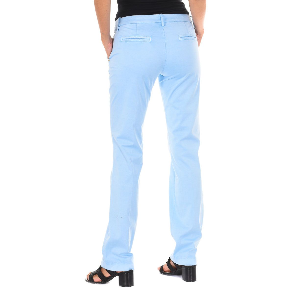 Gerade Baumwoll-Chinos mit tiefer Taille