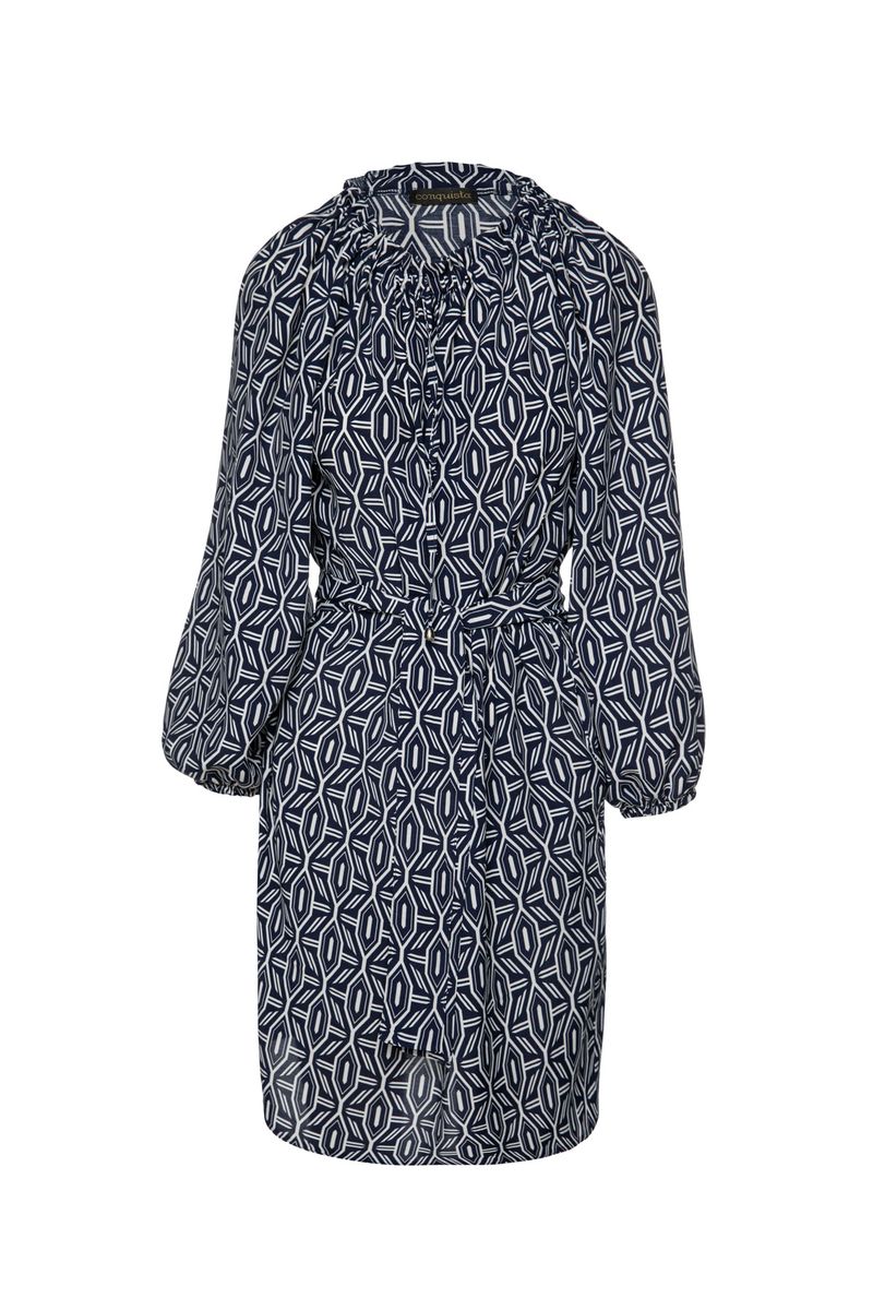 Geometrisches Print-Kleid mit Raglanärmeln