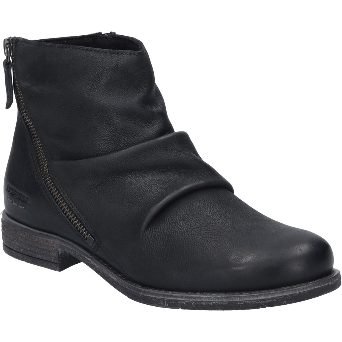 Lederstiefeletten mit Raffungen