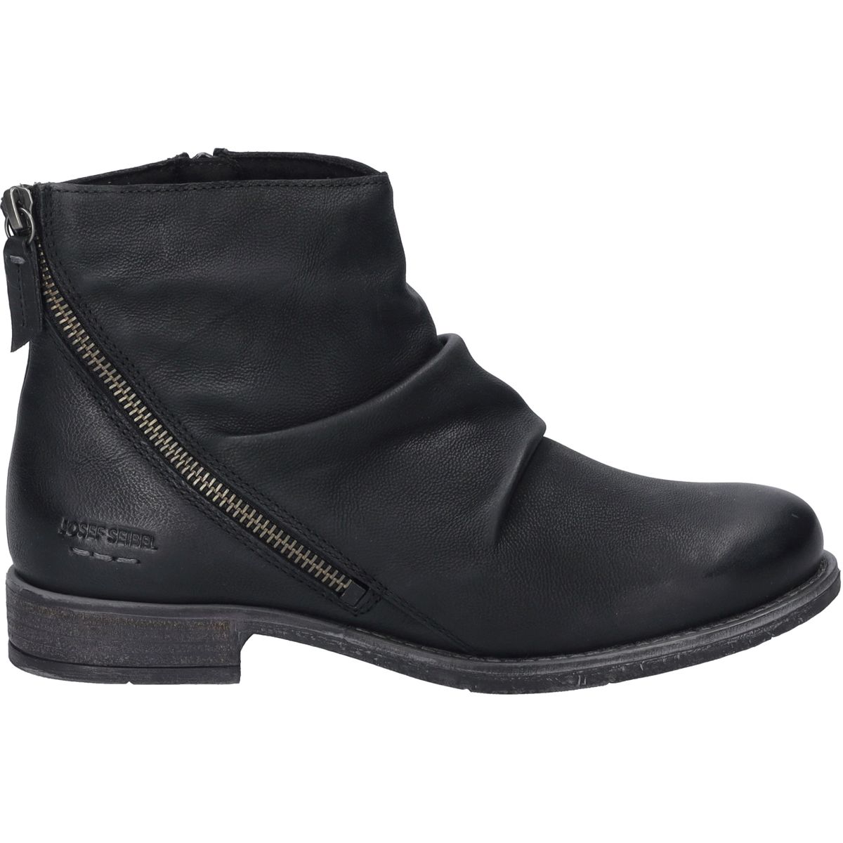 Lederstiefeletten mit Raffungen