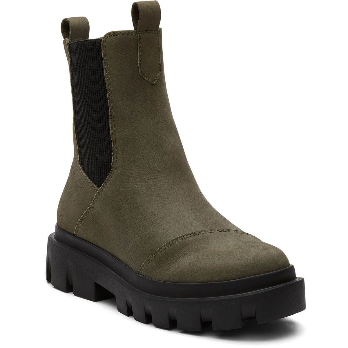Wasserfeste Leder Chelsea-Boots mit Plateausohle