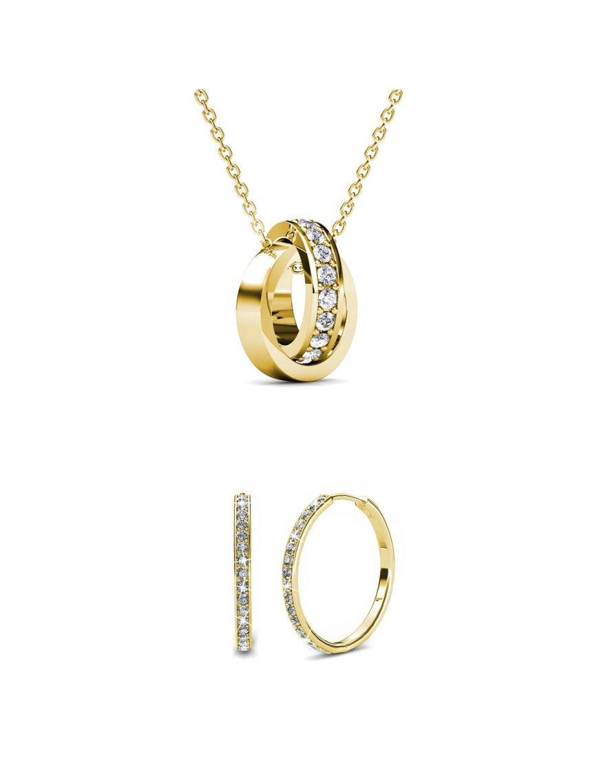 Kristallbesetztes goldfarbenes Schmuckset