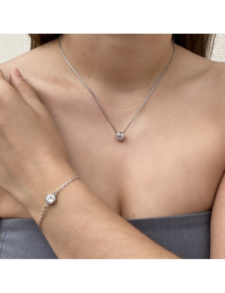 Elegantes Solitär-Kristall-Schmuckset