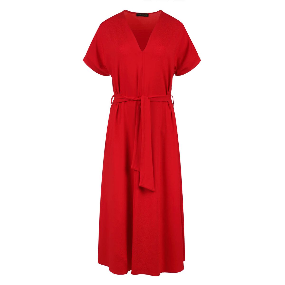 Jersey-Midikleid mit Gürtel in A-Linie
