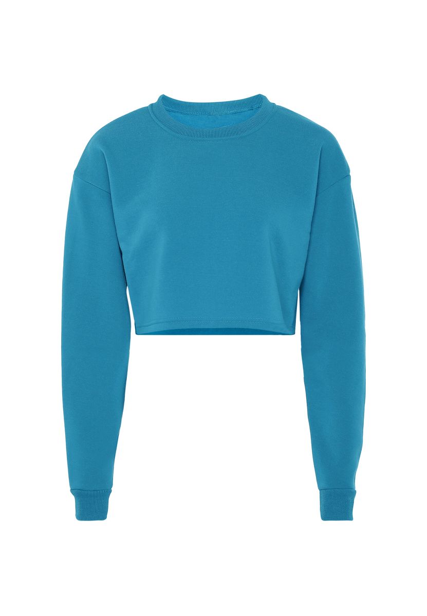 Cropped Sweatshirt mit überschnittenen Schultern